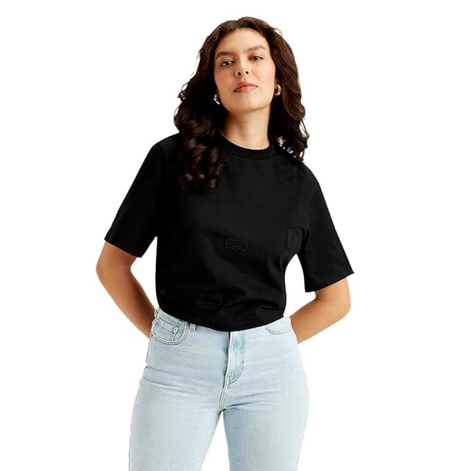 Levi's Women Cotton Classic Fit Brand Logo Crew Neck T-Shirt - Image 2