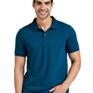 Amazon Brand - Symbol Men's Cotton Rich Solid Polo Tshirt | Collar Tshirts | Half Sleeves | Plain-Regular Fit